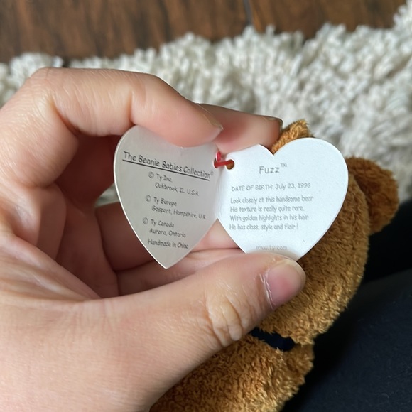 Ty Beanie Babies Fuzz The Bear Plush 1999 with errors tag says 1998 - Picture 4 of 5